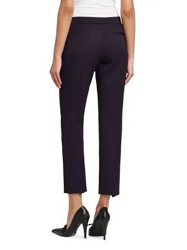 Alexander McQueen Women's Grain De Poudre Wool Cigarette Trousers - Violet | Thumbnail 5