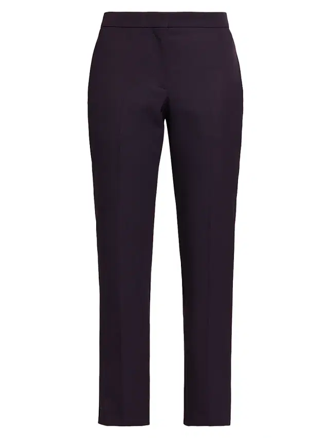 Women's Grain De Poudre Wool Cigarette Trousers - Violet