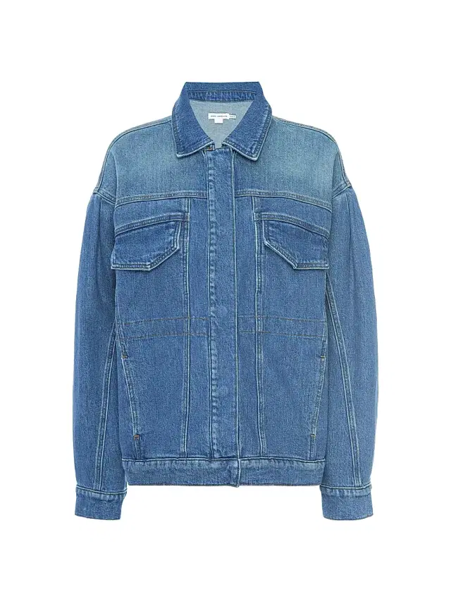 Good American Women's Barrel-Sleeve Denim Jacket - Indigo