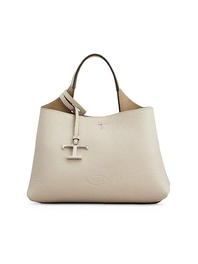 Women's Logo Leather Top Handle Bag - Mastice Corda