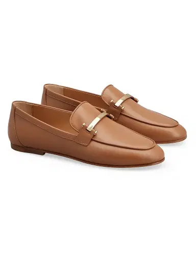 Tod's Women's Leather Bar Loafers - Kenia Scuro | Thumbnail 2