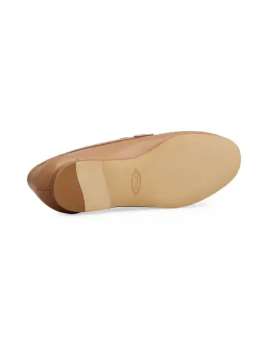 Tod's Women's Leather Bar Loafers - Kenia Scuro | Thumbnail 4
