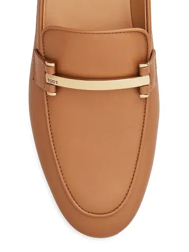 Tod's Women's Leather Bar Loafers - Kenia Scuro | Thumbnail 5