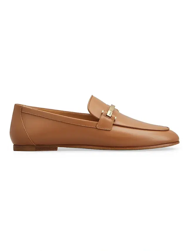 Women's Leather Bar Loafers - Kenia Scuro