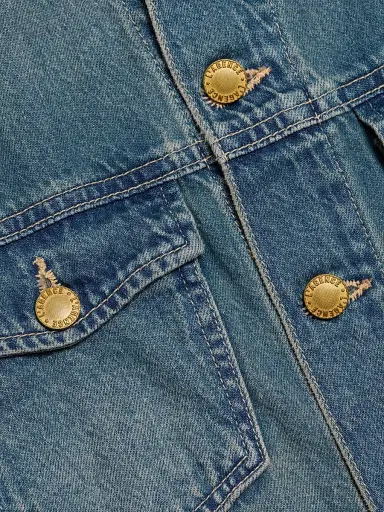 L'AGENCE Women's Vianney Hi-Lo Cropped Denim Jacket - Fargo | Thumbnail 7