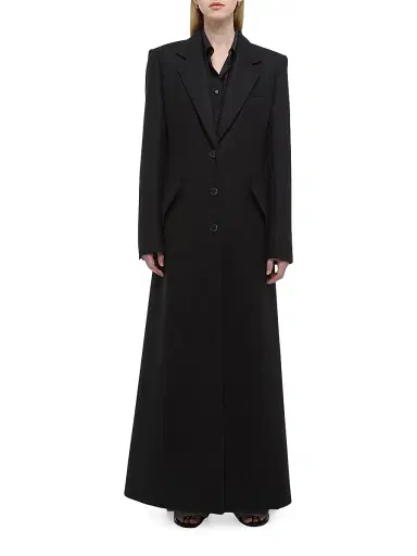 Helmut Lang Women's Relaxed Fit Wool Blend Coat - Black | Thumbnail 3