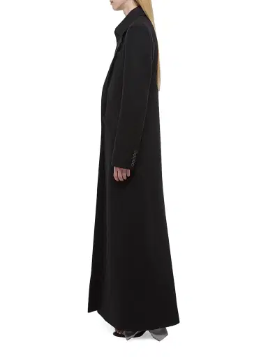 Helmut Lang Women's Relaxed Fit Wool Blend Coat - Black | Thumbnail 4