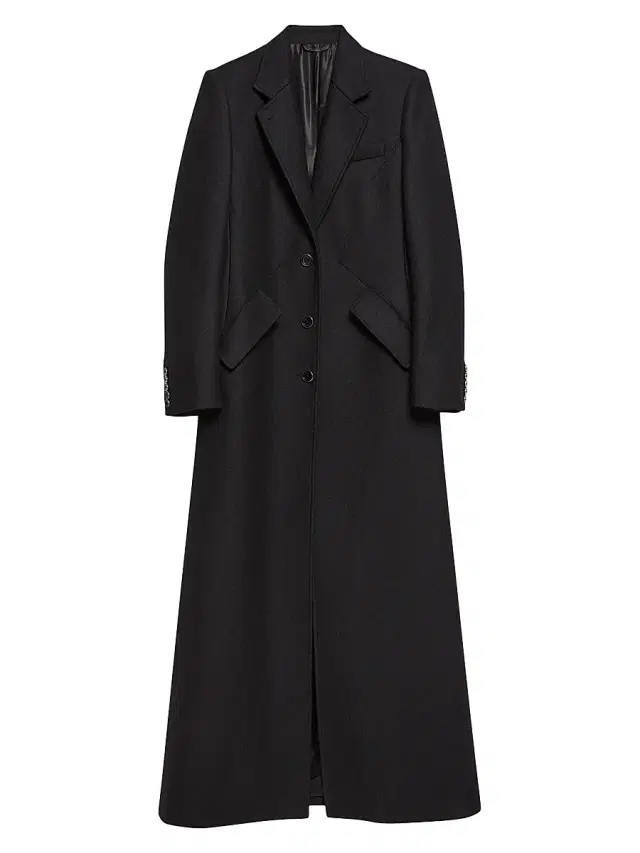 Women's Relaxed Fit Wool Blend Coat - Black