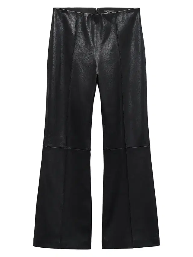 rag & bone Women's Irina Leather Kick Flare Pants - Black