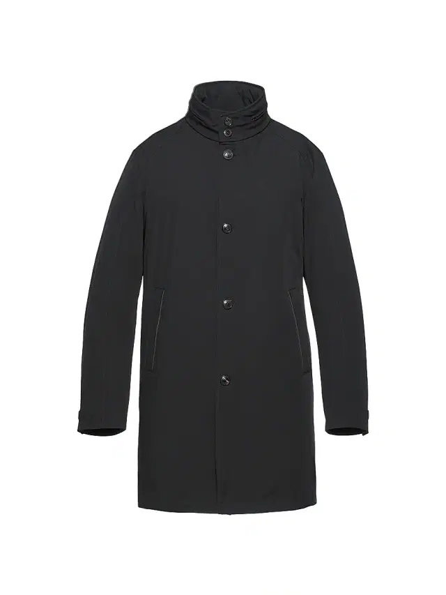 Norwegian Wool Men's Slim-Fit Longline Trench Coat - Black