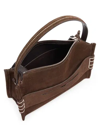 JW Anderson Women's Suede Loafer Top Handle Bag - Chocolate Brown | Thumbnail 4