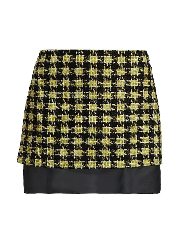 Toccin Women's Spencer Tweed & Organza Miniskirt - Jet Citron Multi