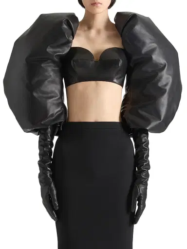 Givenchy Women's Bra Top in Leather - Black | Thumbnail 2 Givenchy Women's Bra Top in Leather - Black | Thumbnail 2