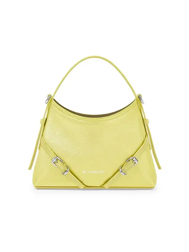 Women's Nano Voyou Top Handle Bag in Shiny Leather - Acid Yellow