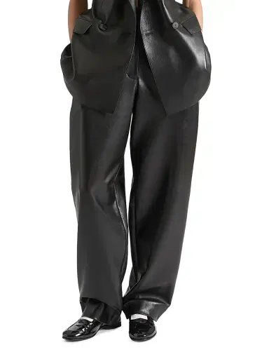 Givenchy Women's Two-Pleat Pants in Leather - Black | Thumbnail 3 Givenchy Women's Two-Pleat Pants in Leather - Black | Thumbnail 3