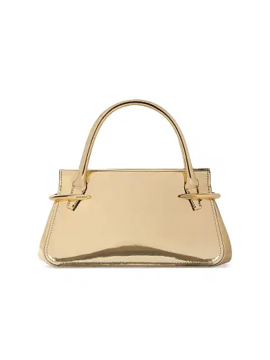 Givenchy Women's Mini Pinch Top Handle Bag in Mirror Effect Leather - Golden | Thumbnail 1 Givenchy Women's Mini Pinch Top Handle Bag in Mirror Effect Leather - Golden | Thumbnail 1
