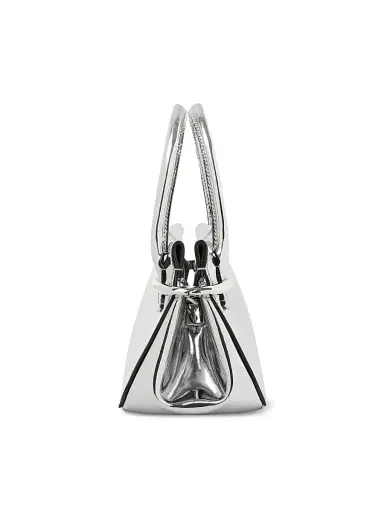 Givenchy Women's Mini Pinch Top Handle Bag in Mirror Effect Leather - Silvery | Thumbnail 3