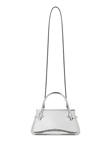 Givenchy Women's Mini Pinch Top Handle Bag in Mirror Effect Leather - Silvery | Thumbnail 4