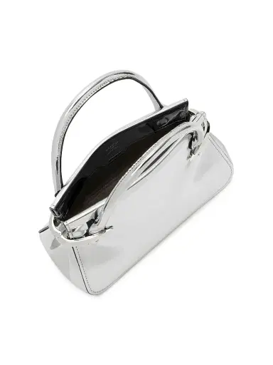 Givenchy Women's Mini Pinch Top Handle Bag in Mirror Effect Leather - Silvery | Thumbnail 5