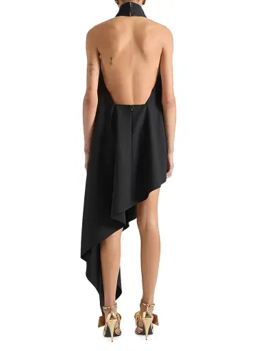 Givenchy Women's Draped Asymmetric Dress in Wool - Black | Thumbnail 3 Givenchy Women's Draped Asymmetric Dress in Wool - Black | Thumbnail 3