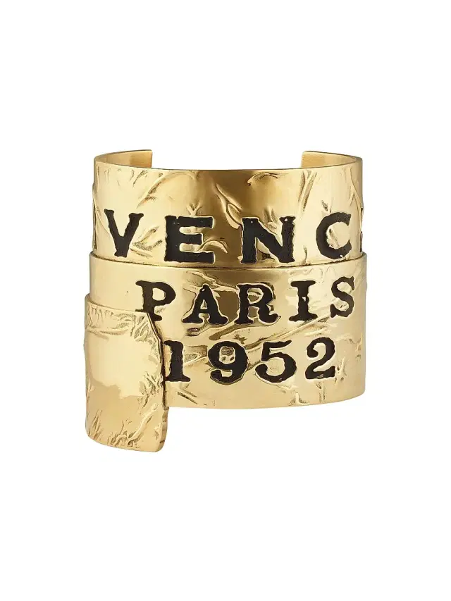 Women's Tape Cuff in Metal and Enamel - Antic Golden