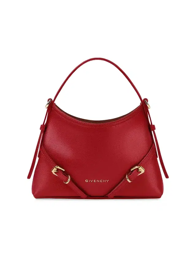 Women's Nano Voyou Top Handle Bag in Shiny Leather - Dark Red