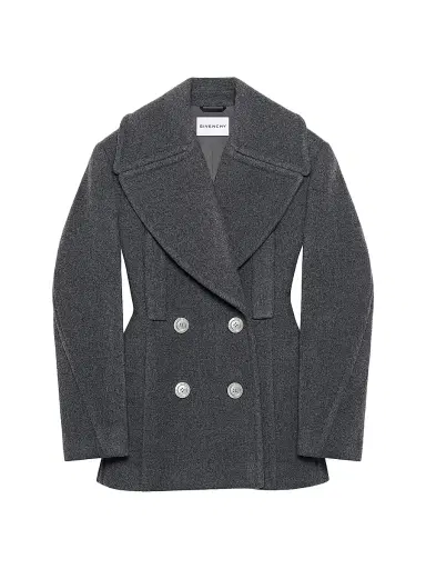 Givenchy Women's Pea Coat in Wool - Slate Blend - Size 12 | Thumbnail 1