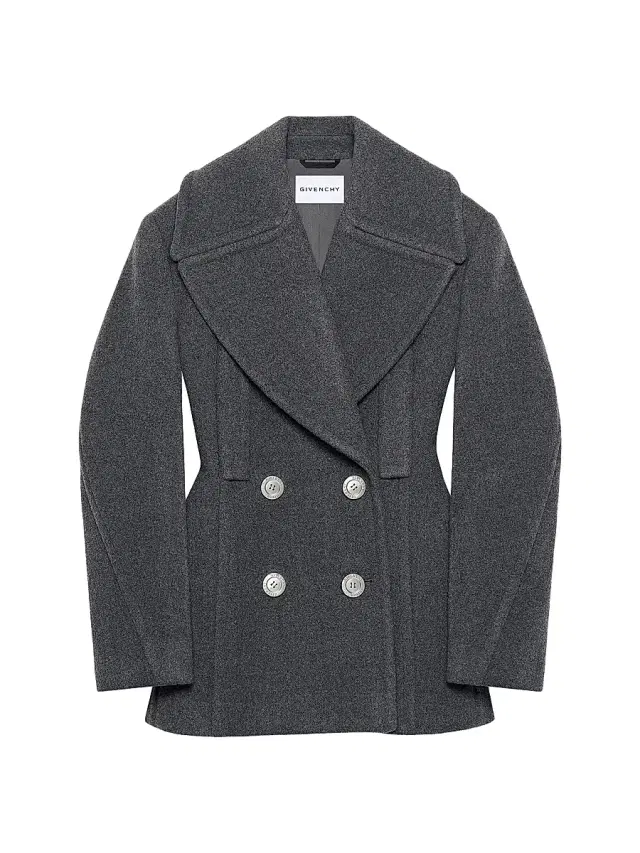 Givenchy Women's Pea Coat in Wool - Slate Blend