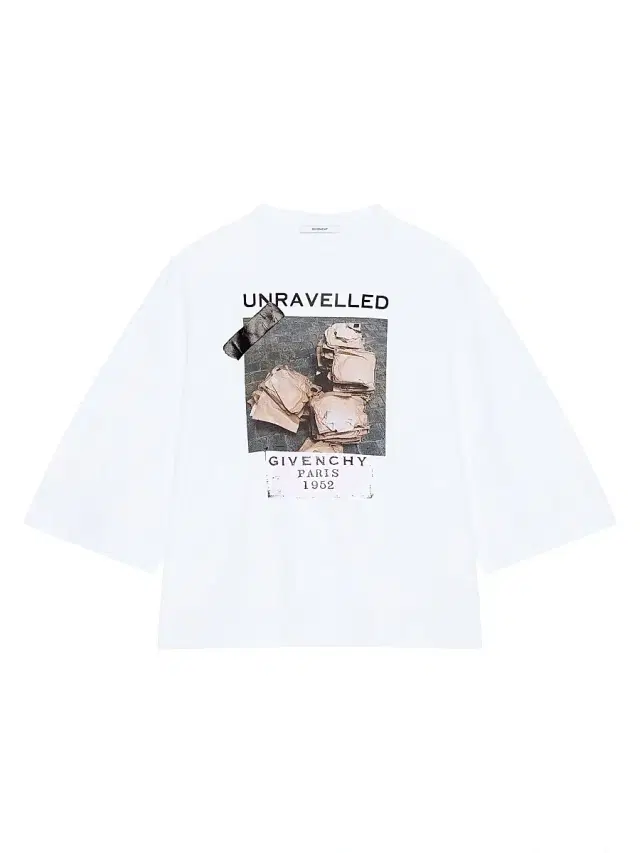 Women's T Shirt in Cotton with Unravelled Print - White