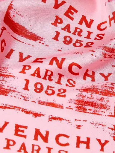 Givenchy Women's Stamp Square Scarf in Silk - Pink Red | Thumbnail 2 Givenchy Women's Stamp Square Scarf in Silk - Pink Red | Thumbnail 2