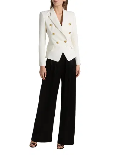 Balmain Women's Fitted Wool Double-Breasted Jacket | Thumbnail 2 Balmain Women's Fitted Wool Double-Breasted Jacket | Thumbnail 2