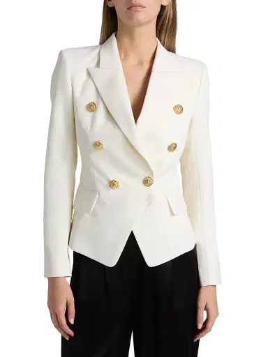 Balmain Women's Fitted Wool Double-Breasted Jacket | Thumbnail 3 Balmain Women's Fitted Wool Double-Breasted Jacket | Thumbnail 3