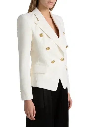 Balmain Women's Fitted Wool Double-Breasted Jacket | Thumbnail 4 Balmain Women's Fitted Wool Double-Breasted Jacket | Thumbnail 4