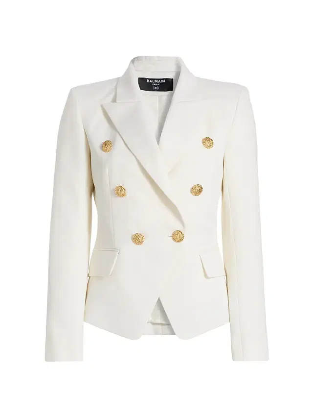 Women's Fitted Wool Double-Breasted Jacket -