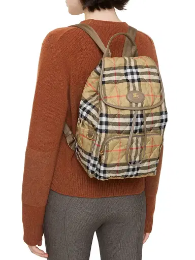 Burberry Women's Horseshoe Check Quilted Backpack | Thumbnail 2 Burberry Women's Horseshoe Check Quilted Backpack | Thumbnail 2