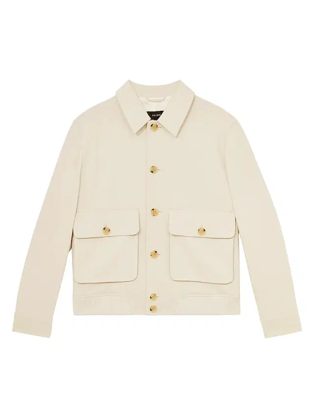 Reiss Men's Barry Short Jersey Jacket - Light Stone
