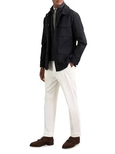 Reiss Men's Bryson Safari Jacket - Navy | Thumbnail 2
