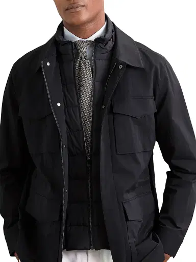 Reiss Men's Bryson Safari Jacket - Navy | Thumbnail 3