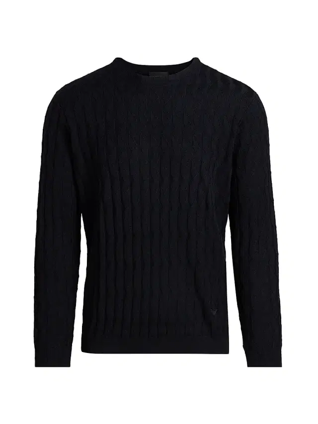 Men's Textured Zig Zag Crewneck Sweater - Navy