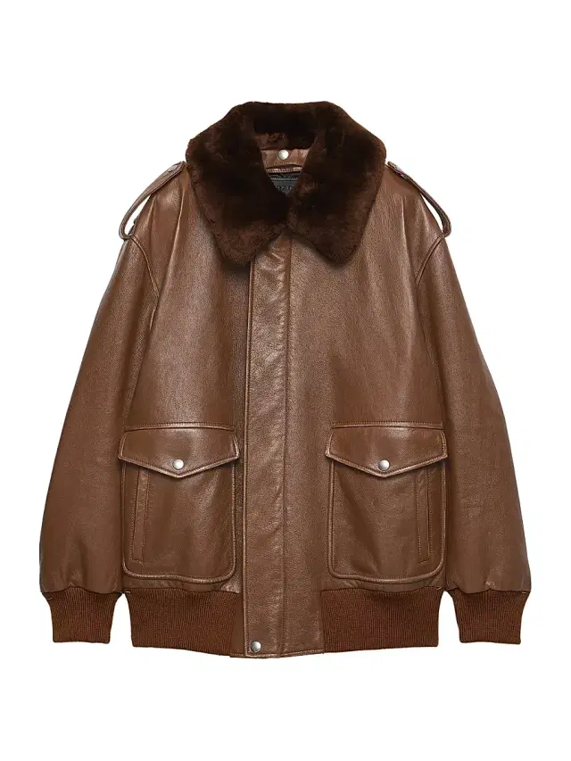 Women's Nappa Leather Bomber Jacket - Brown