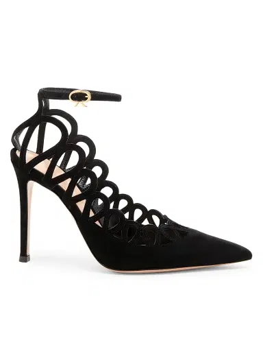Gianvito Rossi Women's 105MM Suede Pumps - Black - Size 10.5 | Thumbnail 1