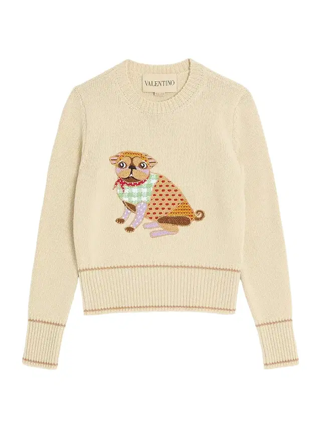 Valentino Garavani Women's Le Chien De La Maison Embroidered Sweater - Birch Multicolour