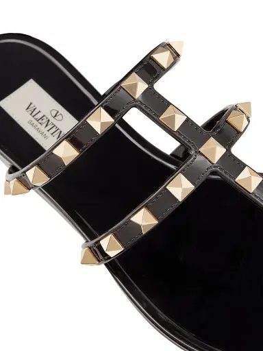 Valentino Garavani Women's Rockstud Flat Rubber Sandals - Black | Thumbnail 5 Valentino Garavani Women's Rockstud Flat Rubber Sandals - Black | Thumbnail 5
