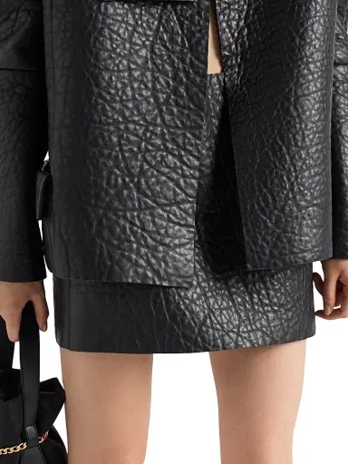 Prada Women's Nappa Leather Mini Skirt - Brown | Thumbnail 7