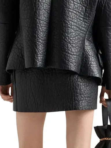 Prada Women's Nappa Leather Mini Skirt - Brown | Thumbnail 8