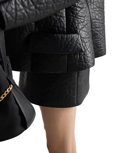 Prada Women's Nappa Leather Mini Skirt - Brown | Thumbnail 9