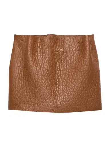 Prada Women's Nappa Leather Mini Skirt - Brown | Thumbnail 1