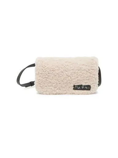 Marni Men's Faux Fur Pochette - Silk White | Thumbnail 1