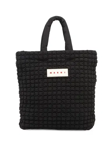 Marni Men's Logo Quilted Tote - Black | Thumbnail 1 Marni Men's Logo Quilted Tote - Black | Thumbnail 1