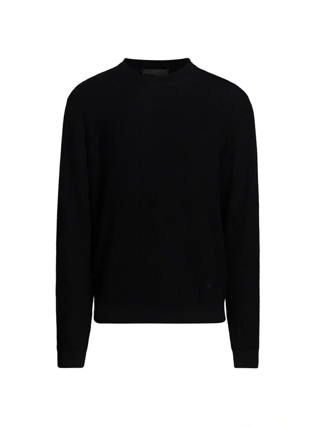 Men's Tonal Basket Weave Virgin Wool Sweater - Black